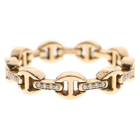 18K MICRO DAME II TRI-LINK WITH DIAMOND BRIDGES