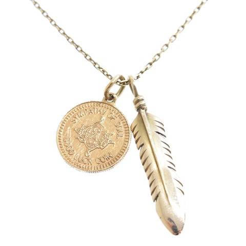 K10 フェザー・コイン ペンダント